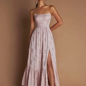 Elegant Strapless Pink Dress